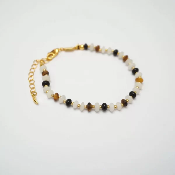 black brown white bead bracelet