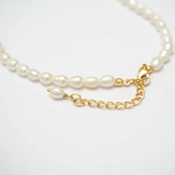 pearl initial letter necklace for women