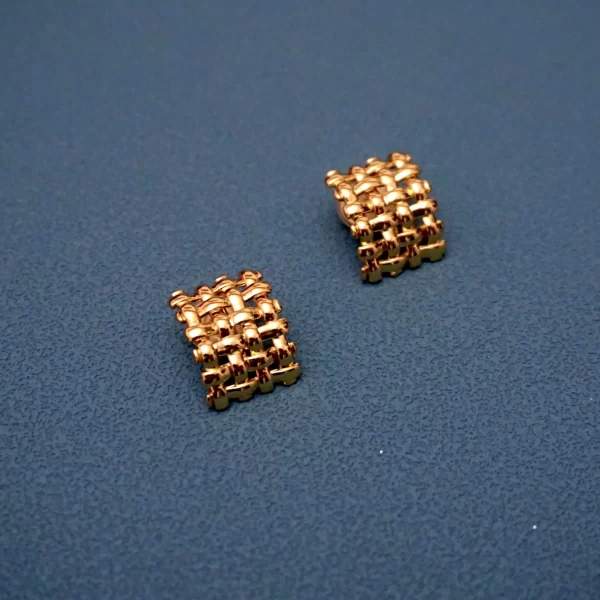 gold square earrings