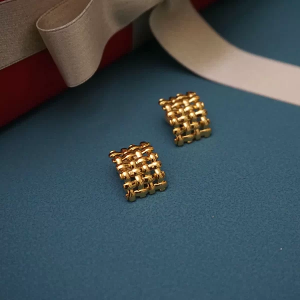 gold square earrings