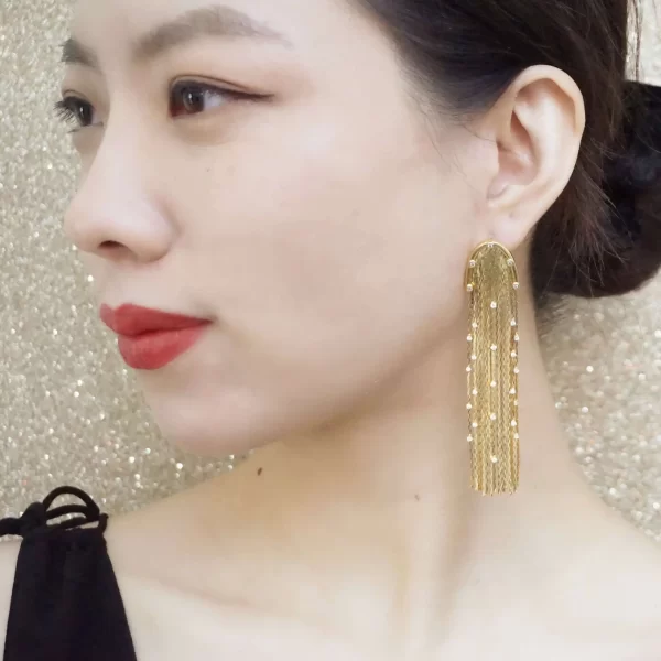 gold tassel Earrings