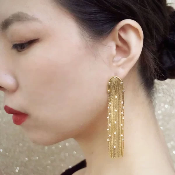 gold tassel Earrings