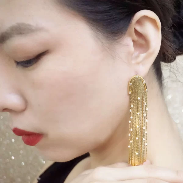 gold tassel Earrings