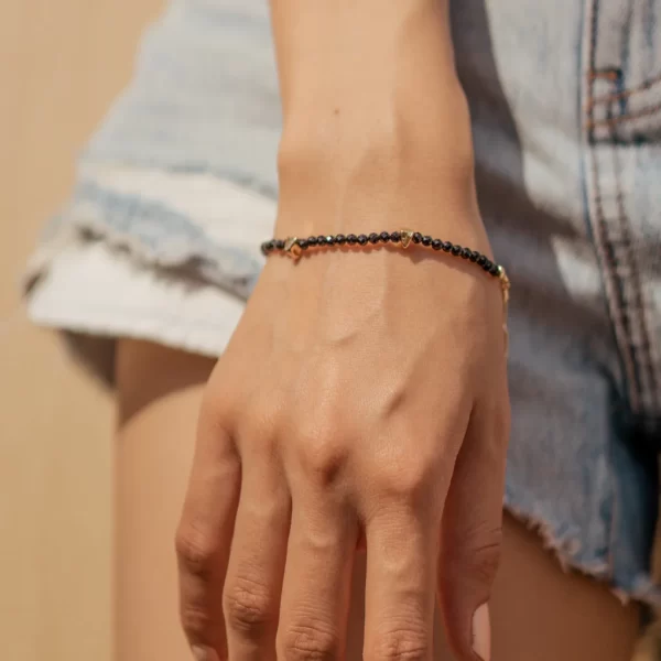 black seed bead bracelet for women