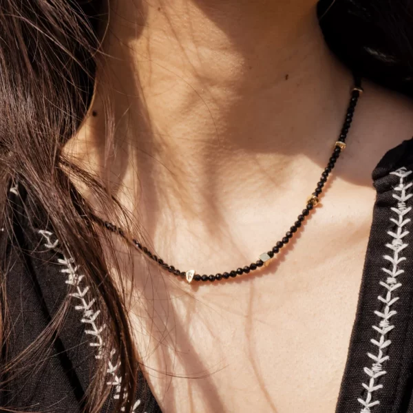 black seed bead necklace for women