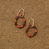 brown purple glass beaded ear cuffs no piercing