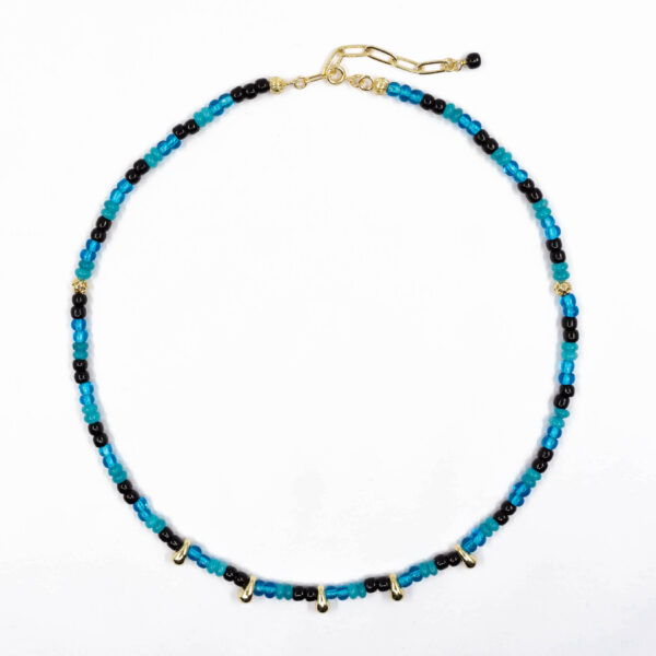 black blue beaded necklace for women