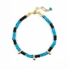 black blue seed beaded bracelet for women