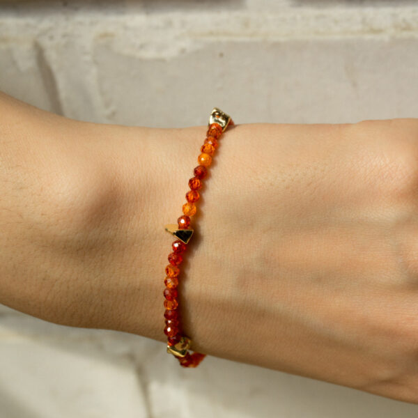 orange seed beads bracelet for women
