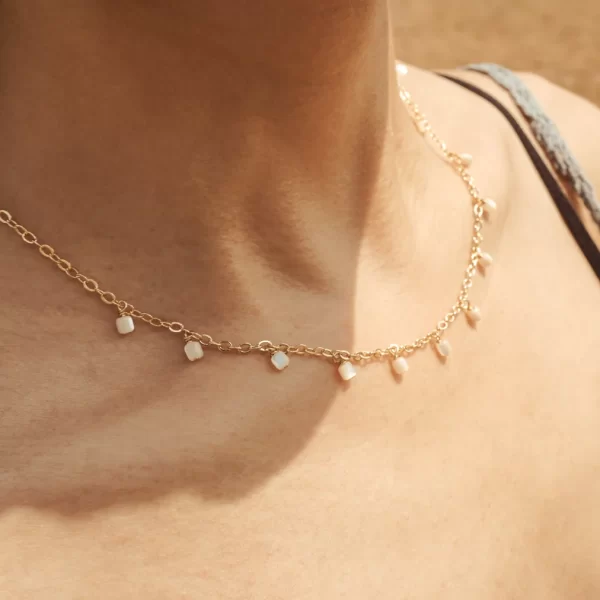 handmade shell beaded charm necklace