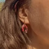 pink black red bead ear cuffs no piercing