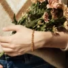 yellow glass seed bead bracelet for women