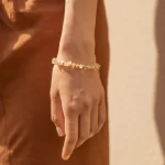 yellow crystal beaded bracelet for women