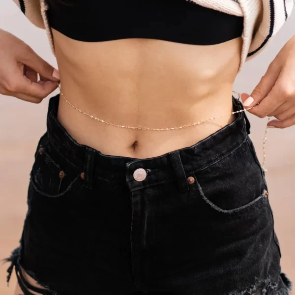 golden plus size belly chain