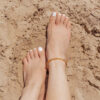 yellow glass seed bead anklet for women