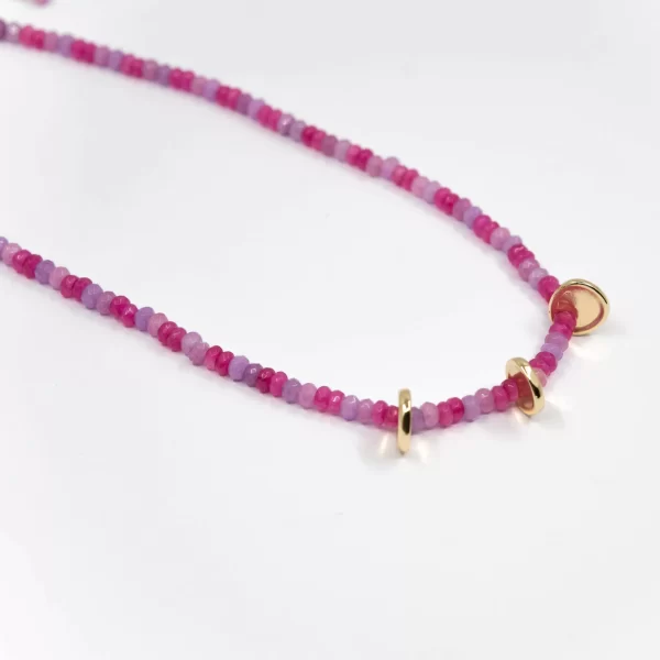 pink purple summer seed bead necklace for women