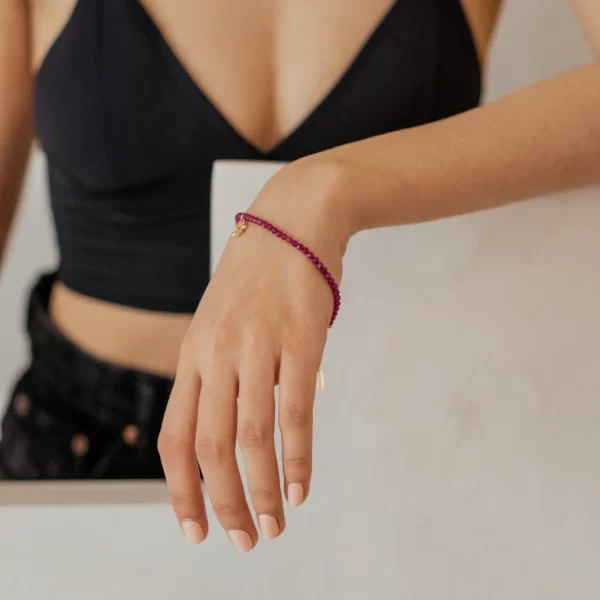 summer purple seed bead bracelet for women