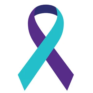 purple and teal ribbon meaning