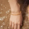 yellow glass seed bead bracelet for women