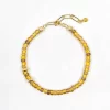 yellow glass seed bead bracelet for women