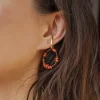 brown purple glass beaded ear cuffs no piercing