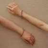 Brown Orange Blue Handmade Glass Bead Bracelet for women
