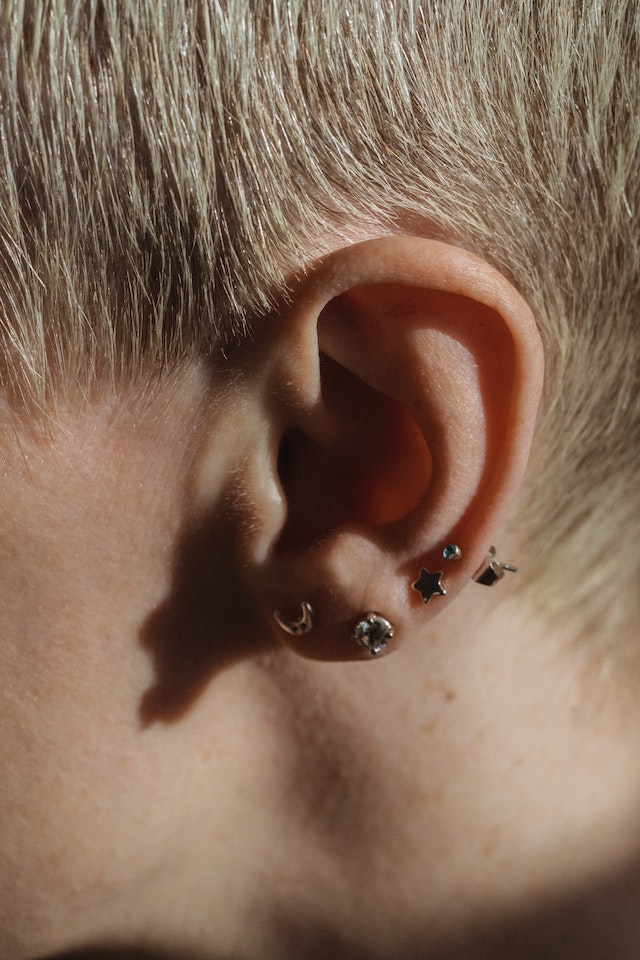 stacked ear piercing