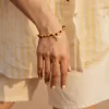 brown yellow beaded bracelet