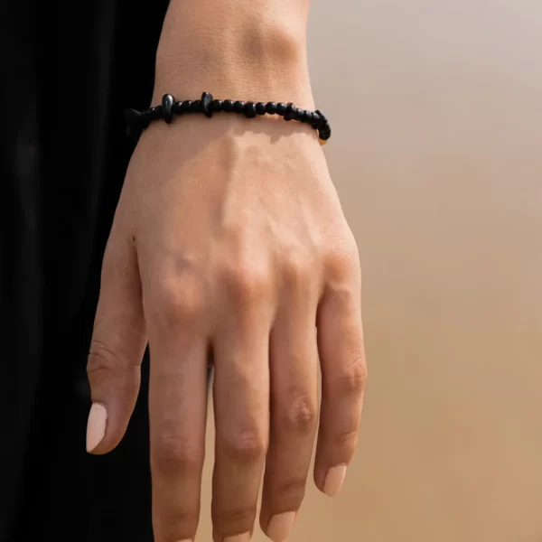 black beaded bracelet