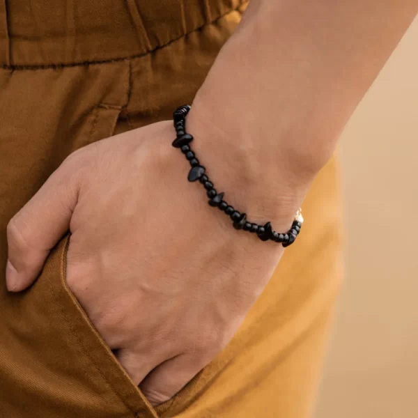 black beaded bracelet