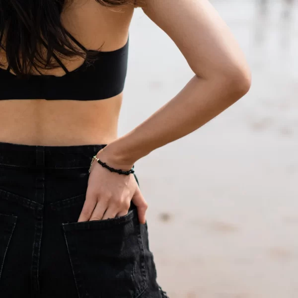 black beaded bracelet