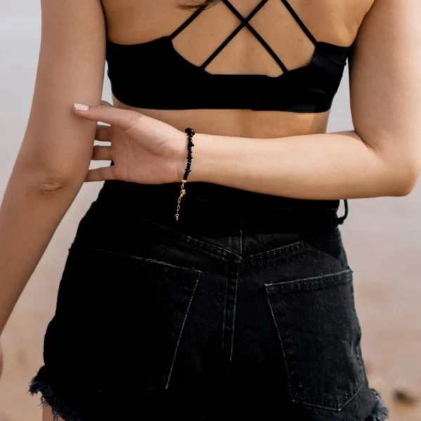 black beaded bracelet