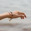 pink and gold-plated beaded couple bracelet for women