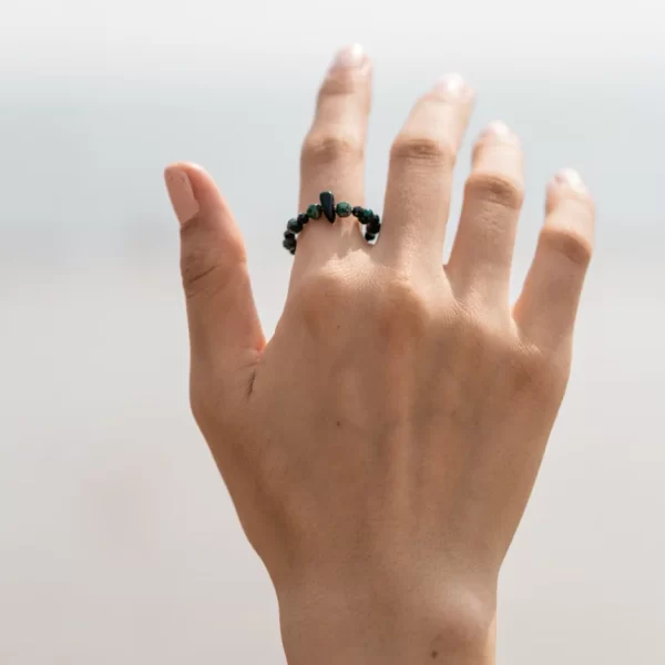 green beaded ring