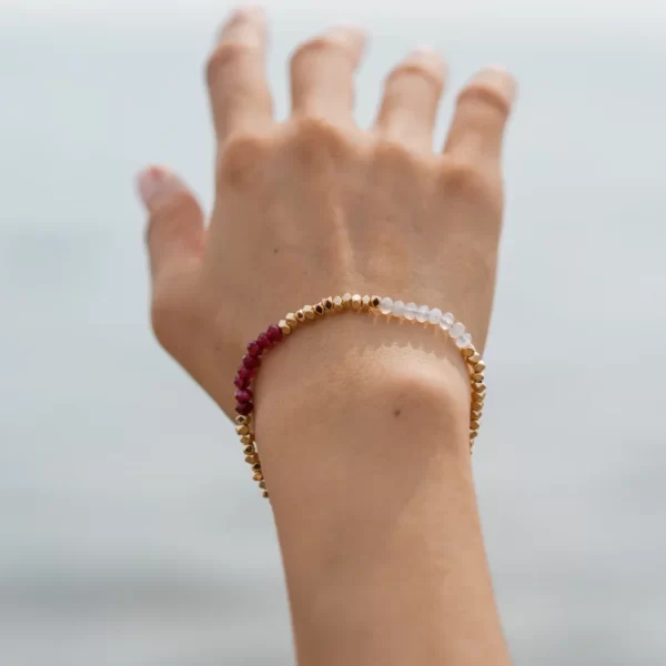 white red beaded bracelet