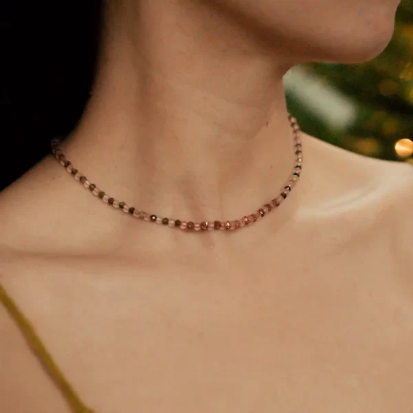 Goldstone beaded necklace for women