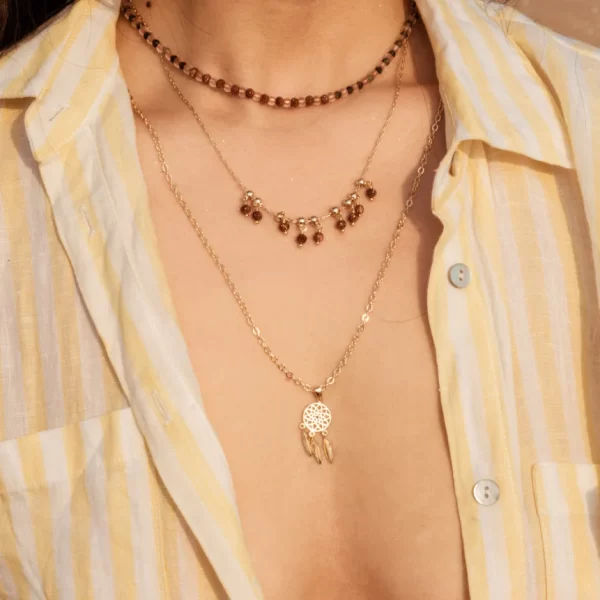 Goldstone beaded necklace
