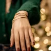 green gold beaded bangle statement bracelet for women