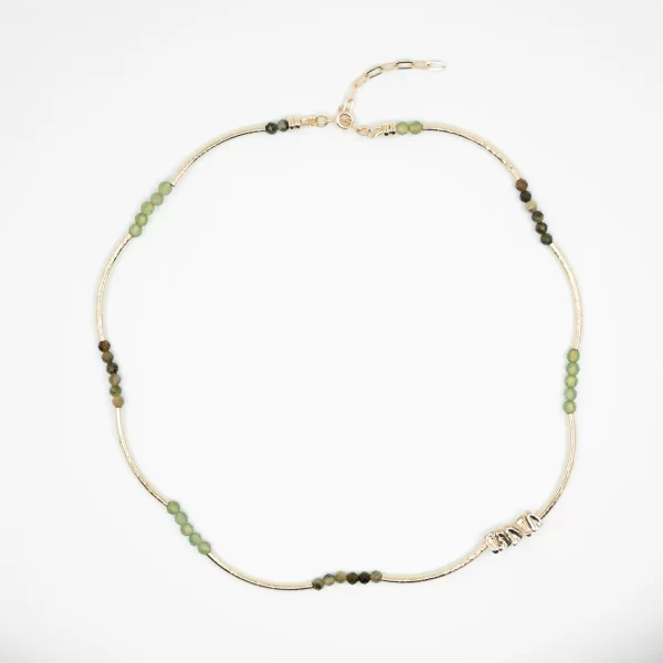 green gold beaded bangle statement necklace for women