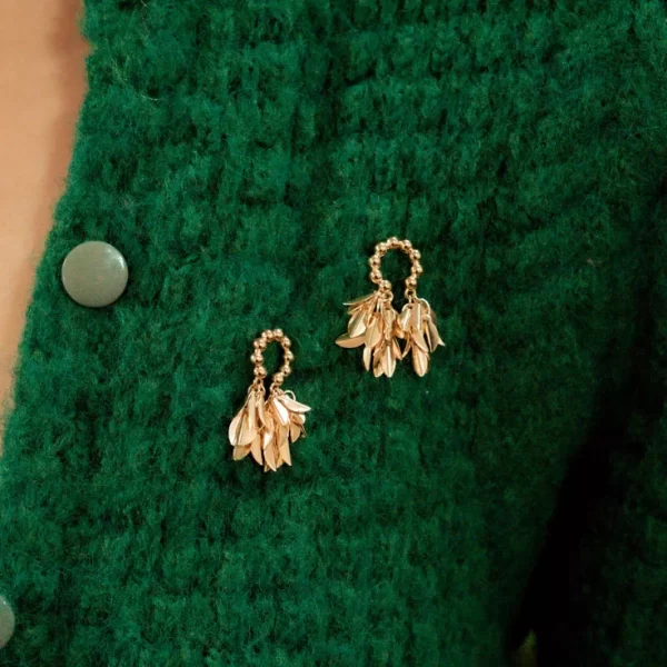 gold-plated simple dangle drop earrings
