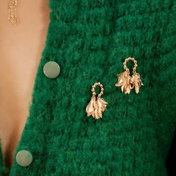 gold-plated simple dangle drop earrings