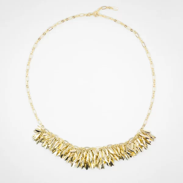 gold-plated tassel statement necklace for women