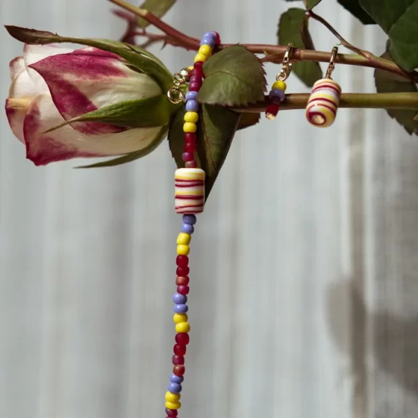 summer red yellow blue bead bracelet for women