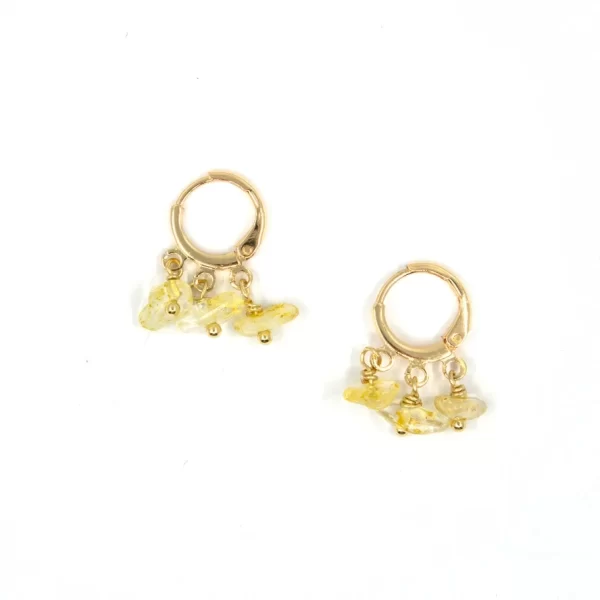 yellow crystal bead earrings