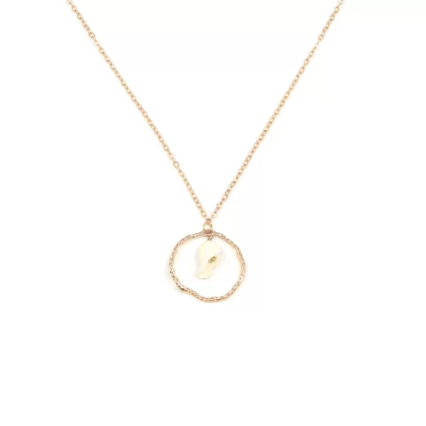 flower circle chain dainty necklace for women