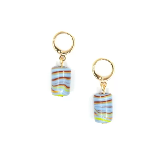 blue handmade bead earrings