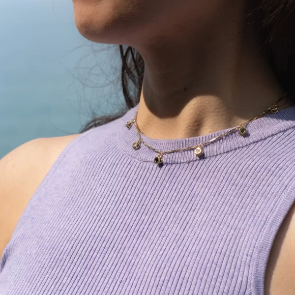 handmade dainty heart charm chain necklace for women