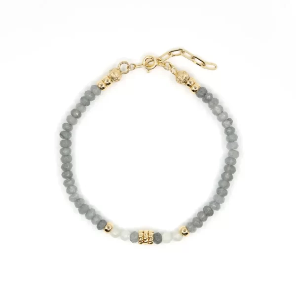grey beaded bracelet for women