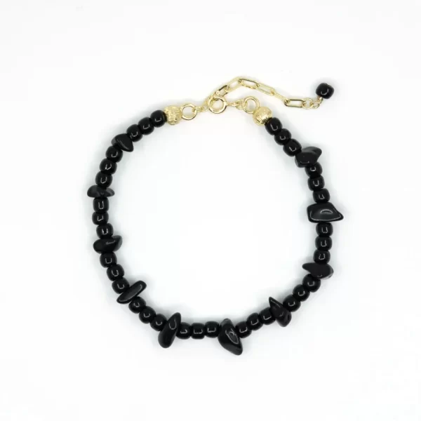 black beaded bracelet