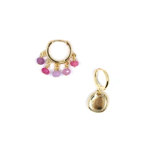 pink purple seed bead earrings